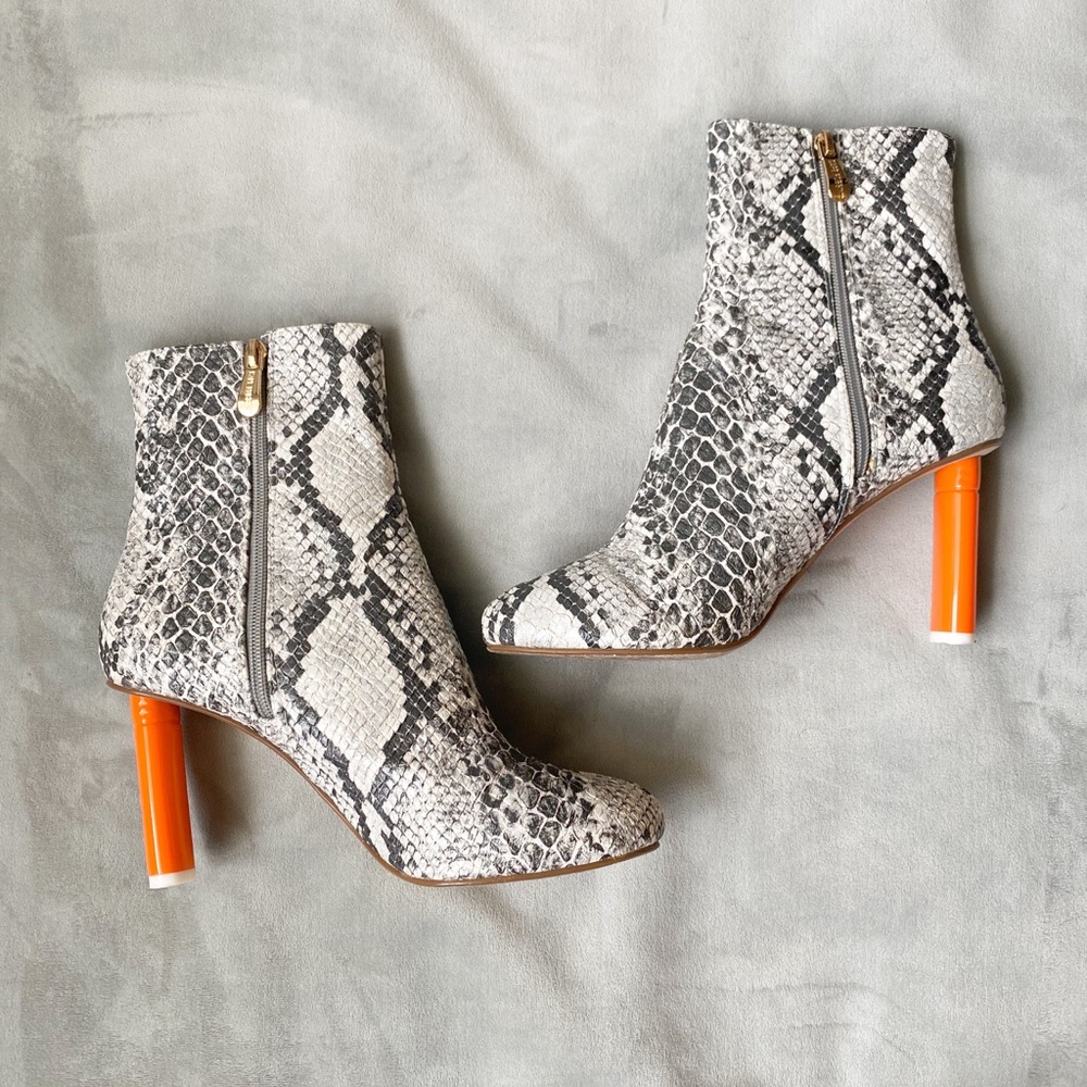Snake Skin Bootie Heels